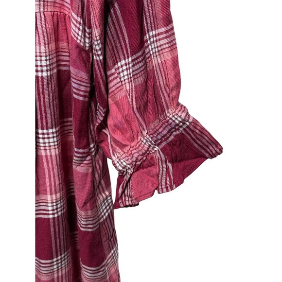 Matilda Jane Plaid Babydoll Dress Small NWT –Cranberry Check, Dot Collar, Ruffle - Picture 4 of 9